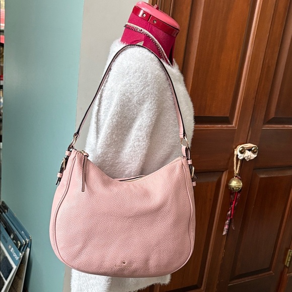 Kate Spade  hobo bag, shoulder bag, pebbled leather  pink   excellent condition - Picture 3 of 17